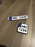 Breloki w kształcie tablicy rejestracyjnej auto/moto