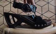 Buty sandały klapki na koturnie 
