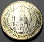 Wolne Miasto Gdańsk, 5 guldenów 1923 Kościół