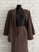 Vintage komplet tweedowy: damska marynarka / żakiet i spódnica