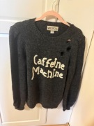 Wildfox sweter Caffeine Machine z dziurami S
