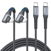 Kabel USB-C do Lightning 90 stopni, szybkie ładowanie iPhone 2 szt