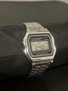 Zegarek męski elektroniczny vintage retro styl bransoletka solidna stalowa 