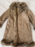 Kożuch naturalny skórzany L damski 