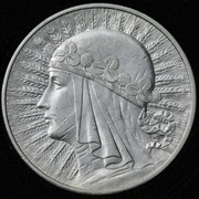 10 zł 1932 Głowa kobiety, Srebrna moneta, Stan 1-