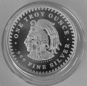 Srebrny Medal Aztec Calendar silver round 1 oz