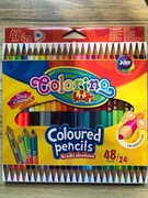 Kredki Colorino trójkątne dwukolorowe 24 szt. / 48 kolorów