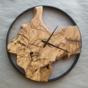Drewniany zegar ścienny. Drewno Oliwne 35 cm