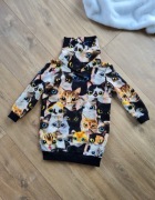 Bluza tunika dziecięca r. 86/92 dres koty handmade