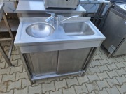 Zlew Gastronomiczny 2 Komorowy Drzwi Suwane 90/40/85