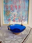 Lata 70 patera w kolorze kobaltu 