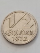 Srebrna moneta 1/2 guldena 1932r