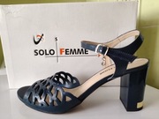 Solo Femme sandały granat lakier skóra r. 40 eleganckie %%%