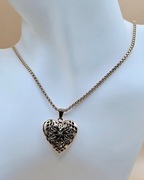 Naszyjnik stal chirurgiczna złote otwierane serce 60 cm [N005]