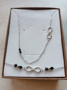 Srebrny  naszyjnik z bransoletka nieskończoności