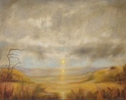 Obraz olejny duży pejzaż  "Moje niebo" 80x100 cm