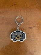 Brelok ręcznie robiony- haft krzyżykowy, piesek