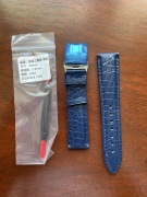 Pasek do zegarka granatowy wzór krokodyl