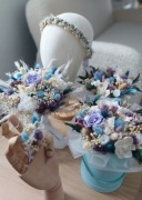 Bukiet slubny, slubny zestaw kwiaty stabilizowane