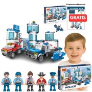 Klocki Policja Komisariat + Auto Motor Figury Zestaw 6+ Prezent