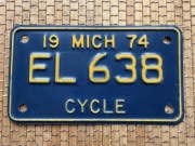 Tablica motocyklowa '74 Cycle Michigan USA sprzedam zamienie
