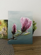 Obraz olejny ręcznie malowany magnolie