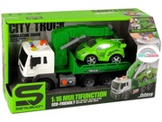 Ciężarówka Laweta Pomoc Drogowa Holownik 1:16 Zielona Dźwięk Światła