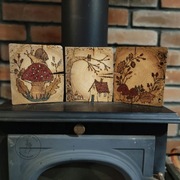 Jesienne obrazy na plastrach drewna (zestaw 3 szt.)