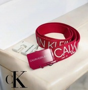 Nowy pasek Calvin Klein Jeans różowy logo 87 cm 4 cm S-M