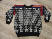 Męski norweski sweter Trondheim '97 wełniany vintage _ XL
