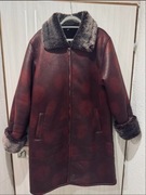 Płaszcz futerko kożuszek eleganckie bordowe 46/48