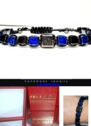 BRANSOLETKA KAMIENIE LAPIS LAZULI KOSTKI MĘSKA SZER.NADG.18cm NA WYMIAR 