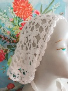 Biała wiosenna bandana koronka szydełkowa apaszka chustka Rękodzieło 