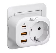 LENCENT ADAPTER 4w1: SZYBKIE I BEZPIECZNE ŁADOWANIE USB TYP C ROZGAŁĘŹNIK