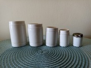 Stare porcelanowe pojemniki apteczne, różne pojemności 