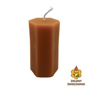 Świeca z naturalnego wosku pszczelego hex 7,5cm Zielony Świecownik
