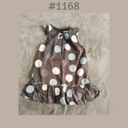 Sukienka H&M 98cm 2-3lata w duże kropki białe błękitne i brązowe 