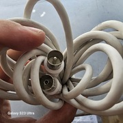 Kabel antenowy męski żeński ok. 10m złącze typu F gniazdo TV kompresyjne