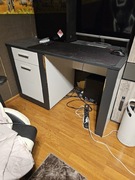 Biurko  szerokie grafitowy białe 