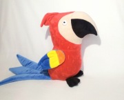 Przytulanka papuga 30cm rękodzieło 