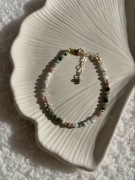 Turkus kamień księżycowy boho bransoletka handmade z kamieni