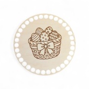 Baza drewniana do szydełkowania, spód do koszyczka, Wielkanoc,  15 cm