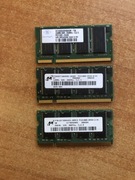 Pamięć DDR226 2 x256MB i 128MB  do laptopów cena za 3 sztuki 