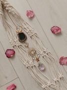 Kwietnik makramowy z zielonym agatem sznurek naturalny