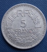 Moneta Francja 5 franków 1947