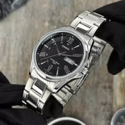 Elegancki zegarek męski Casio MTP-1375D-1A – stal nierdzewna, czarna tarcza