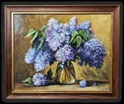 Obraz olejny Bukiet Bzów z ramą 