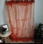 Pomarańczowa zasłonka organza 148 x 174 cm z tunelem