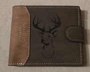 Piękny portfel skórzany myśliwski JELEŃ BYK. Prezent dla DIANY, Leśnika. 