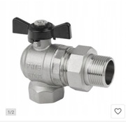 Zawór kulowy kątowy z półśrubunkiem dławikiem 1/2